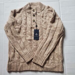 RAINFOREST Men Size MEDIUM Knit Sweater Beige MSRP $98